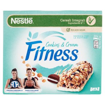 Nestlé, Fitness Cookies&Cream whole grain bars cocoa and white chocolate biscuits 4 pieces