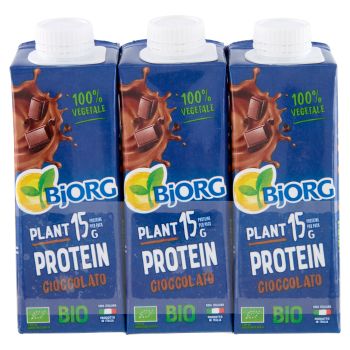 Bjorg, Soia Choco Plant Protein 15g Proteine bevanda vegetale biologica 3x250 ml