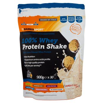 NamedSport, 100% Whey Powder Whey Protein Powder Supplement Concentrated Cookies & Cream Flavour 900g