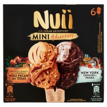 Nuii, Mini Adventure White Chocolate Caramel Pecans, New York Cookies Cream 6 pieces 255 g